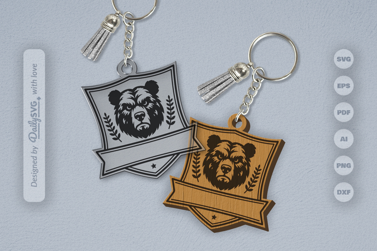 Personalize Wild Animal Keychain Laser Cut SVG