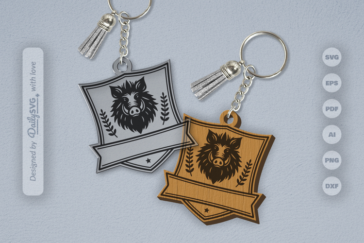 Personalize Wild Animal Keychain Laser Cut SVG