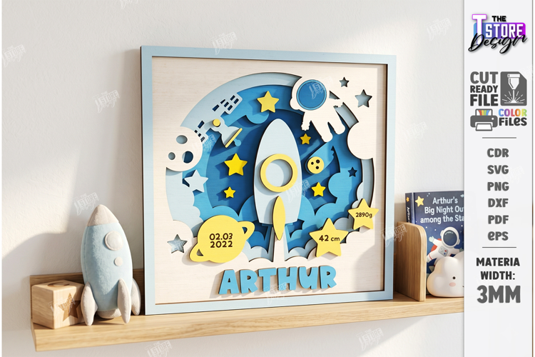 Baby Birth Announcement Laser Cut | Newborn | Nursery Decor