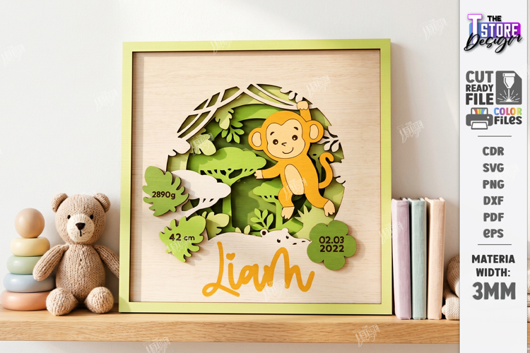 Baby Birth Announcement Laser Cut | Newborn | Nursery Decor