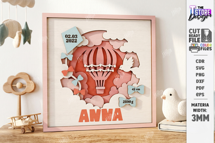 Baby Birth Announcement Laser Cut | Newborn | Nursery Decor