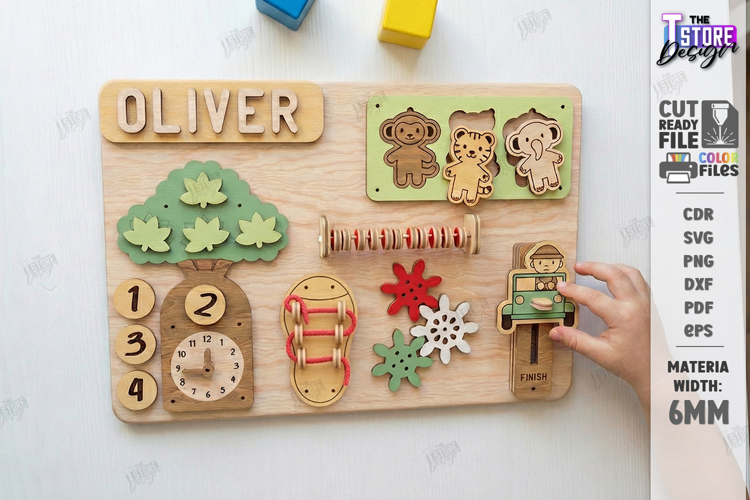 Personalized Busy Board Laser Cut | Montessori | Kids Laser