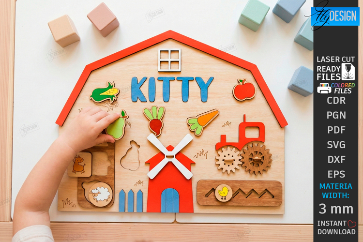 Personalized Busy Board Laser Cut| Sensory Board |Montessori