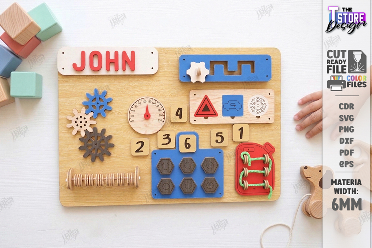 Personalized Busy Board Laser Cut | Montessori | Kids Laser