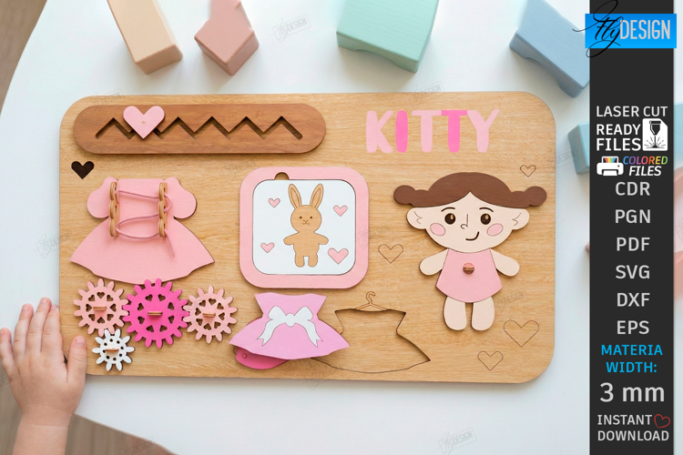 Personalized Busy Board Laser Cut| Sensory Board |Montessori