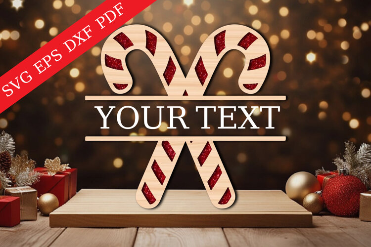 Personalized Candy Cane Sign SVG example image 1