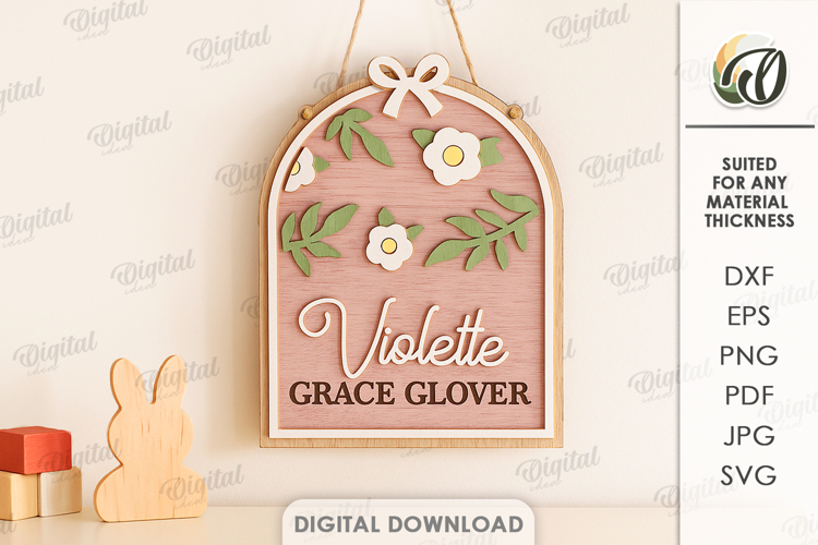 Personalized Childrens Sign Laser Cut. Kids Room Decor SVG