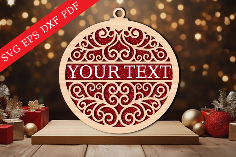 Personalized Christmas Bauble SVG example image 1