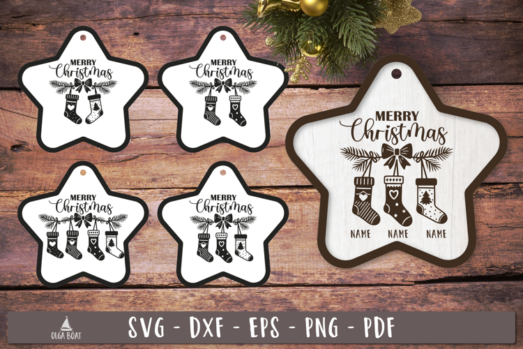 Personalized Christmas family Ornament SVG design