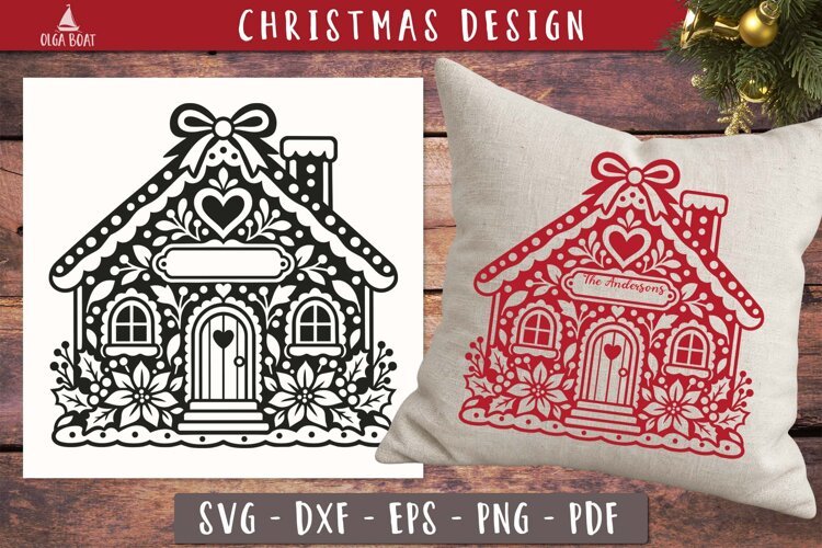 Personalized Christmas House SVG Cottage Home
