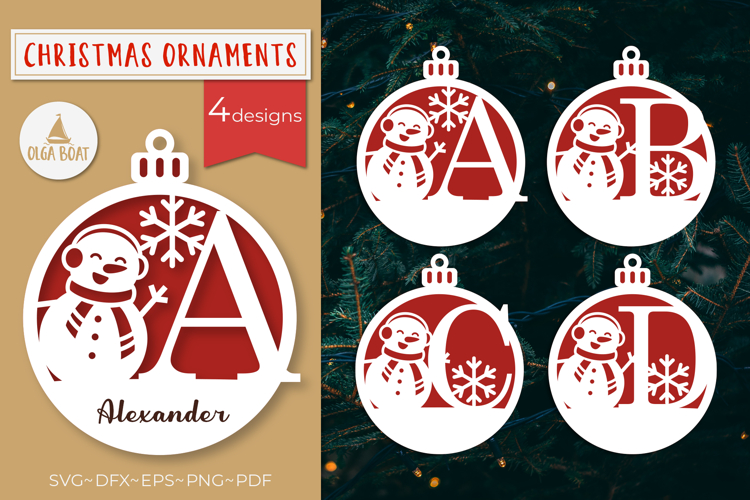 Snowman Monogram Svg Image 2