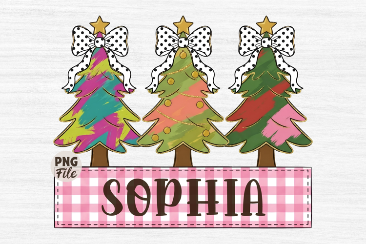 Personalized Christmas Tree png,Colorful coquette christmas