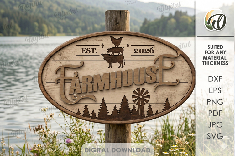Farmhouse Sign Laser Cut. Outdoor SIgn SVG