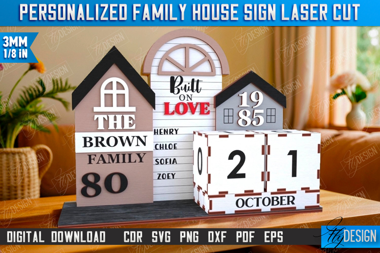 Perpetual Calendar Laser Cut | Desktop Family Calendar | CNC