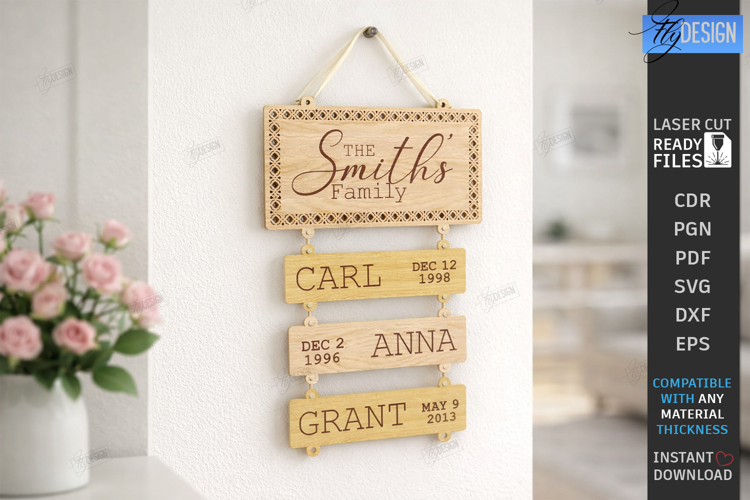 Personalized Family Wall Sign Laser Cut | Wall Decor | Home