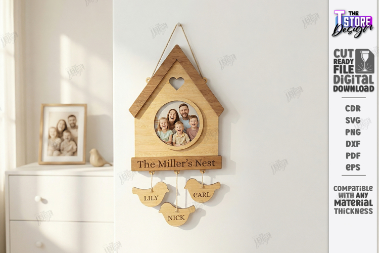 Personalized Family Sign Laser Cut | Wall Decor | Name Sign