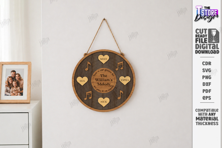 Personalized Family Sign Laser Cut | Wall Decor | Name Sign