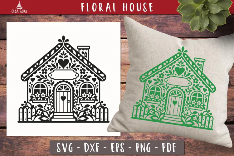 Personalized Floral Cottage House SVG