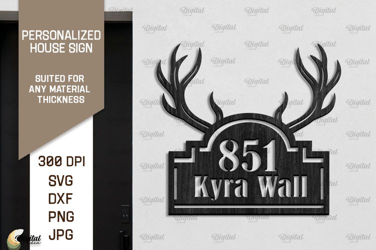 Personalized House Sign Laser Cut. Home Decor SVG example image 1