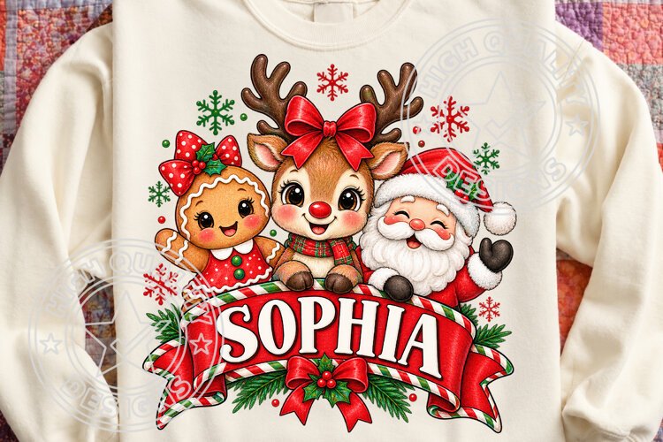 Personalized Kids Christmas Png example image 1