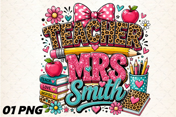 Personalized Mrs Smith Teacher PNG example image 1