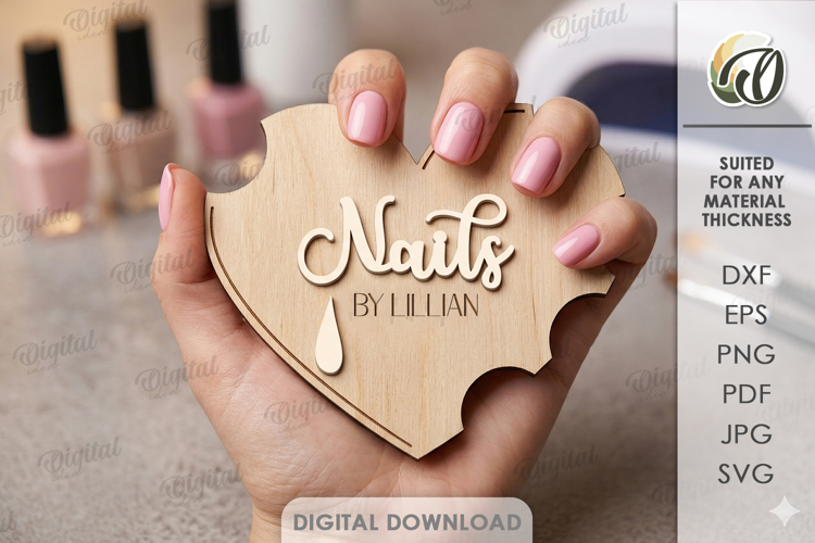 Personalized Nail Display Board Laser Cut. Nail Display SVG