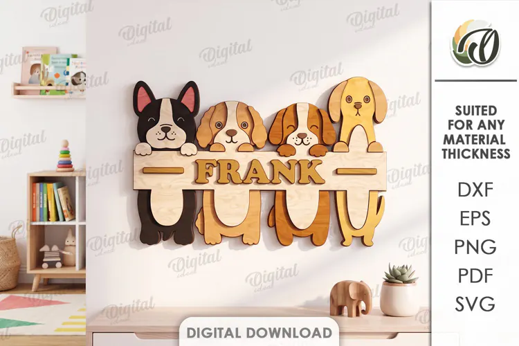 Personalized Name Sign Laser Cut. Kids Room Wall Decor SVG