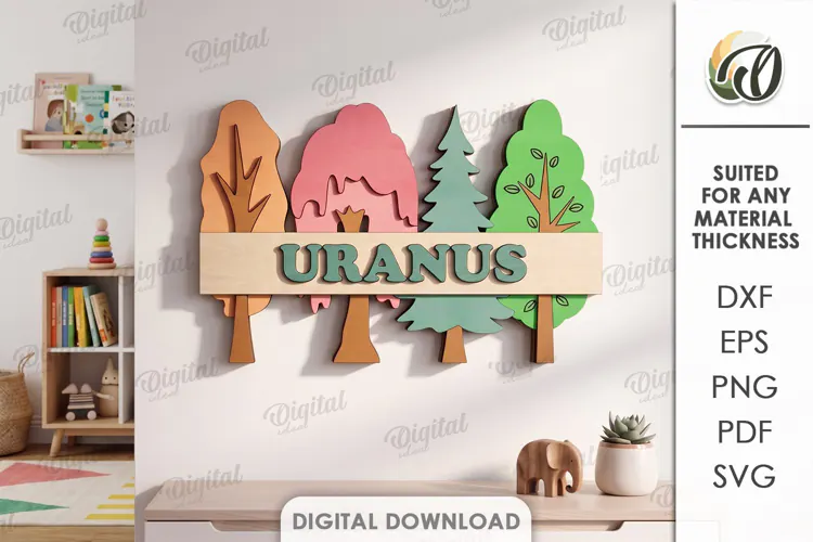 Personalized Name Sign Laser Cut. Kids Room Wall Decor SVG