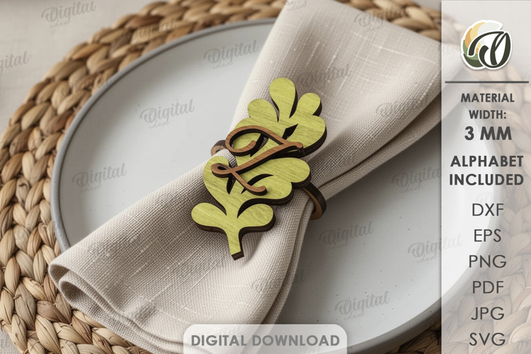 Personalized Napkin Ring Laser Cut. Napkin Holder SVG
