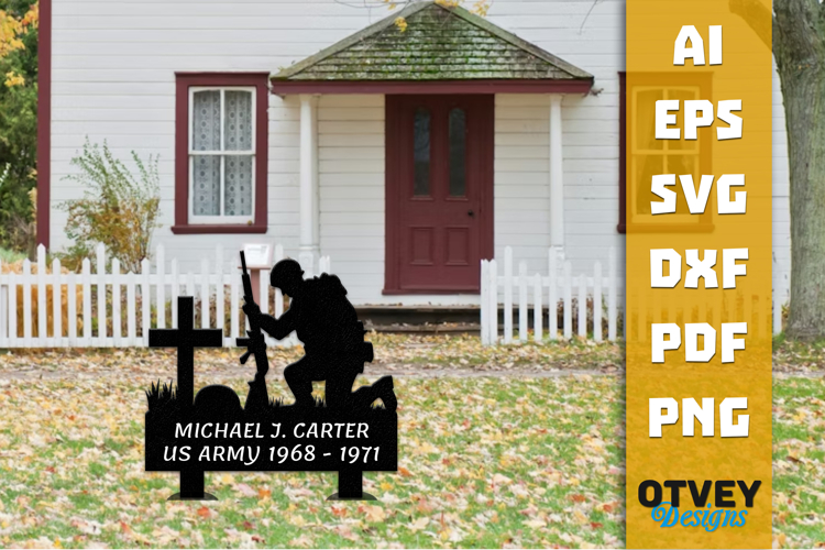 Personalized Outdoor Memorial Soldier Name Lasercut