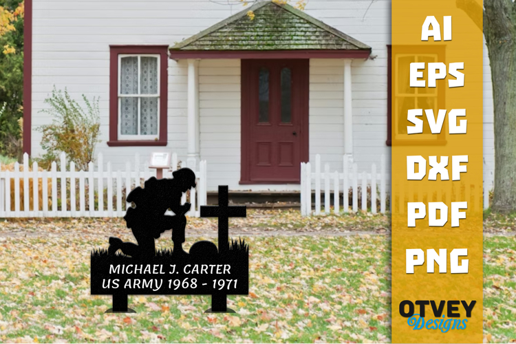 Personalized Outdoor Memorial Soldier Name Lasercut