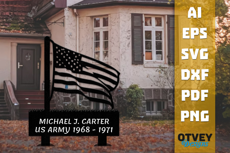 Personalized Outdoor Memorial Soldier Name Lasercut