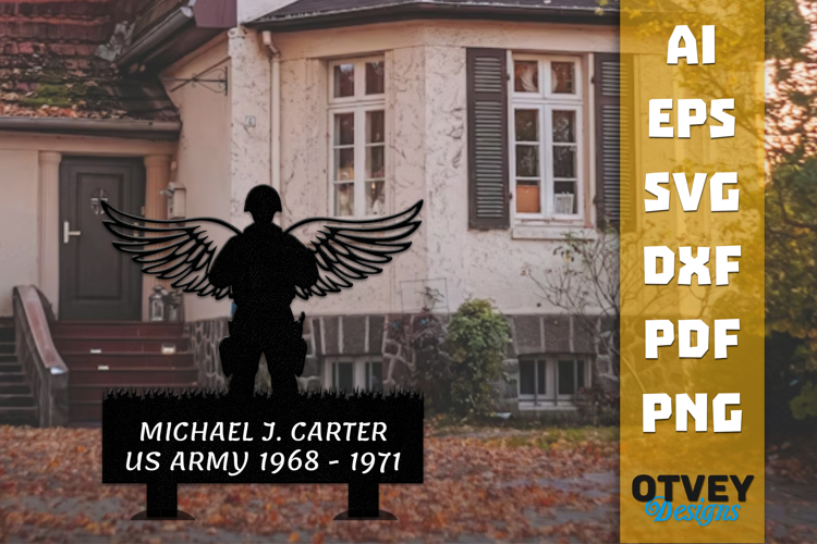 Personalized Outdoor Memorial Soldier Name Lasercut