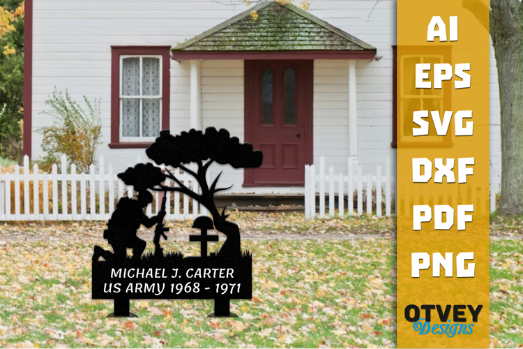 Personalized Outdoor Memorial Soldier Name Lasercut