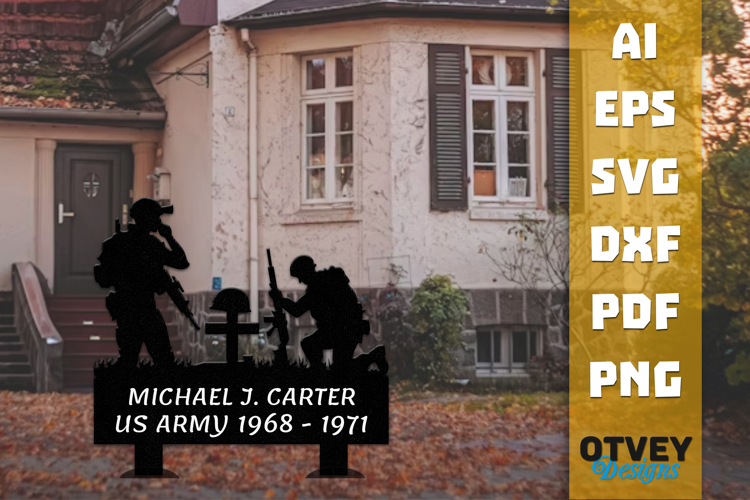 Personalized Outdoor Memorial Soldier Name Lasercut