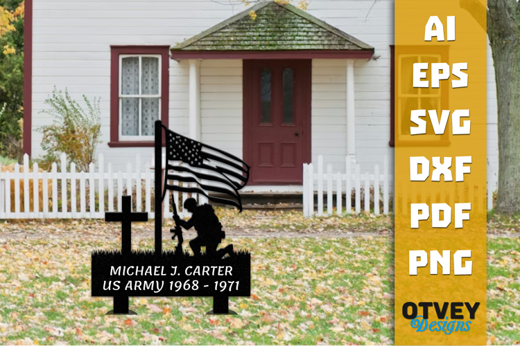 Personalized Outdoor Memorial Soldier Name Lasercut