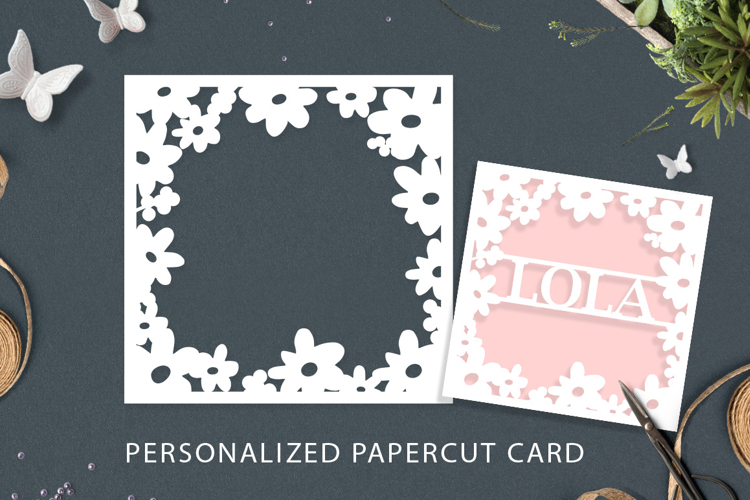 Personalised laser card svg / Personalized papercut card