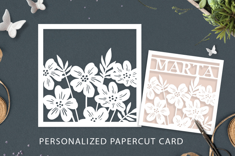 Personalised laser card svg / Personalized papercut card
