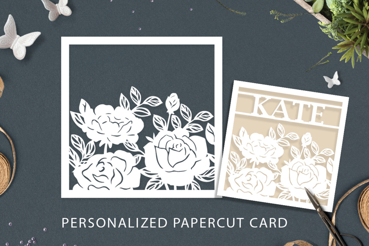 Personalised laser card svg / Personalized papercut card