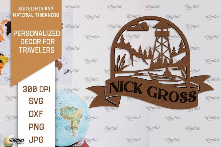 Personalized Sign For Traveler Laser Cut. Adventure SVG example image 1