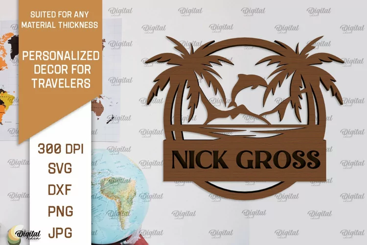 Personalized Sign For Traveler Laser Cut. Adventure SVG