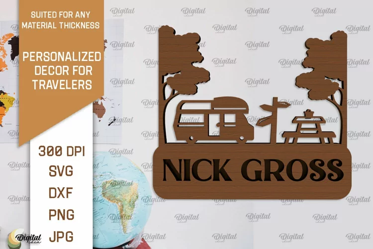 Personalized Sign For Traveler Laser Cut. Adventure SVG