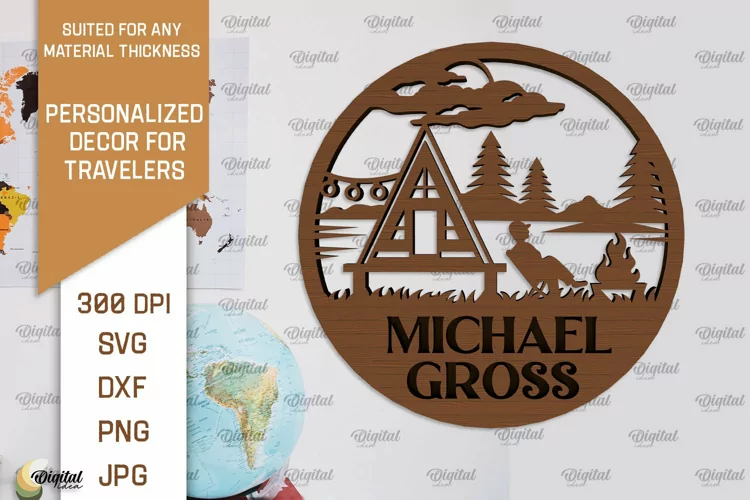 Personalized Sign For Traveler Laser Cut. Adventure SVG