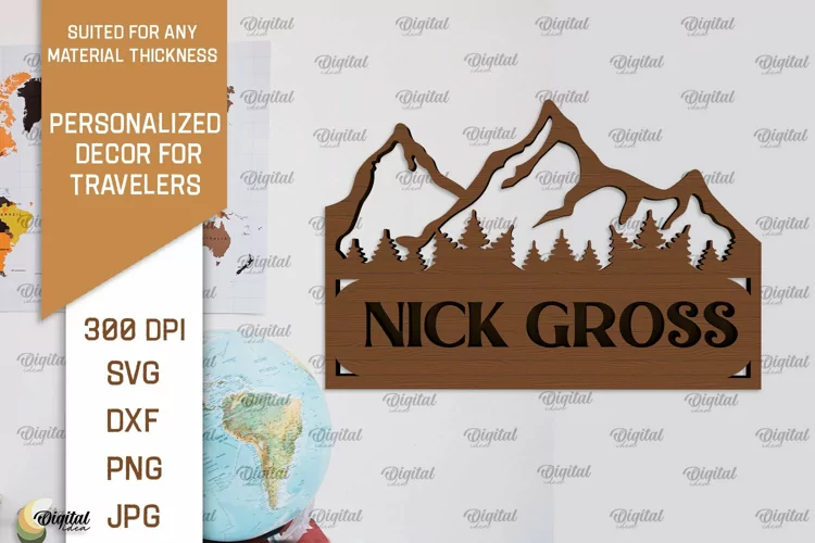 Personalized Sign For Traveler Laser Cut. Adventure SVG