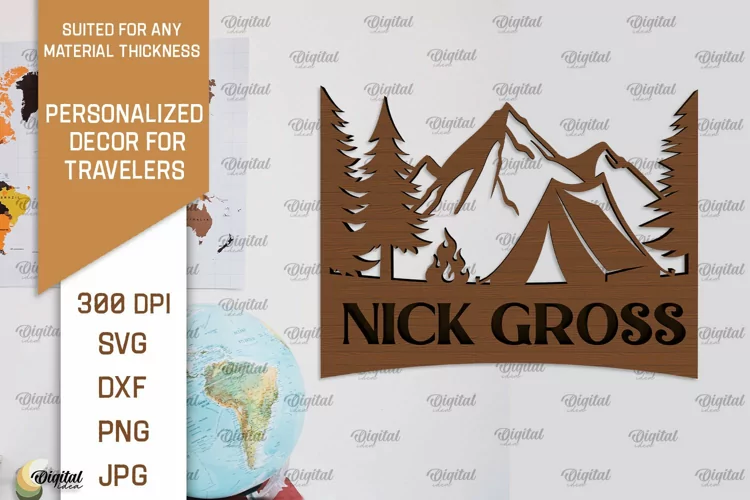 Personalized Sign For Traveler Laser Cut. Adventure SVG