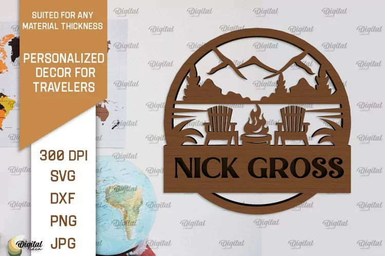 Personalized Sign For Traveler Laser Cut. Adventure SVG