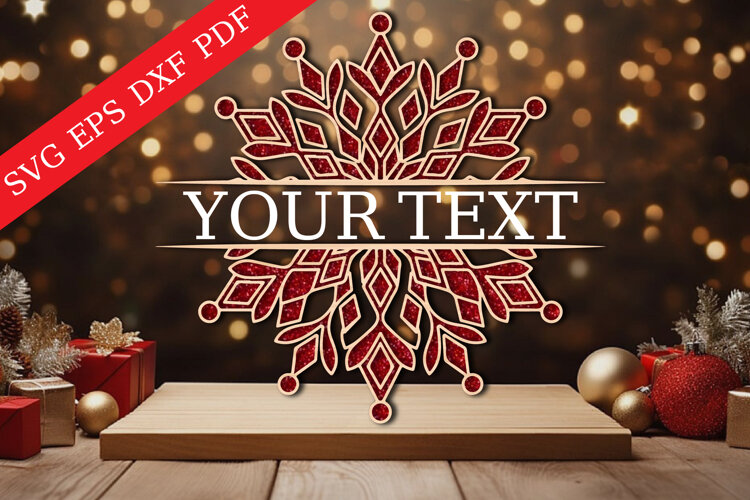 Personalized Snowflake Sign SVG example image 1
