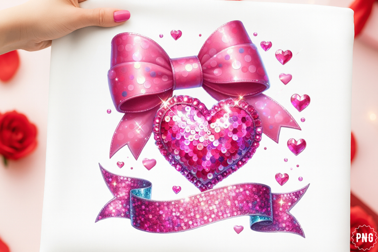 Personalized Valentine Glitter Heart Png