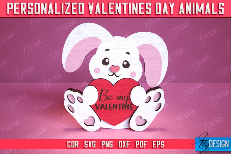 Valentine’s Day Bunny | Romantic Gift | Animals Shape | CNC