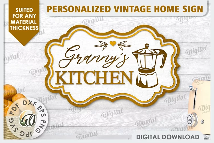 Wooden Kitchen Sign Laser Cut. Granny's Sign SVG